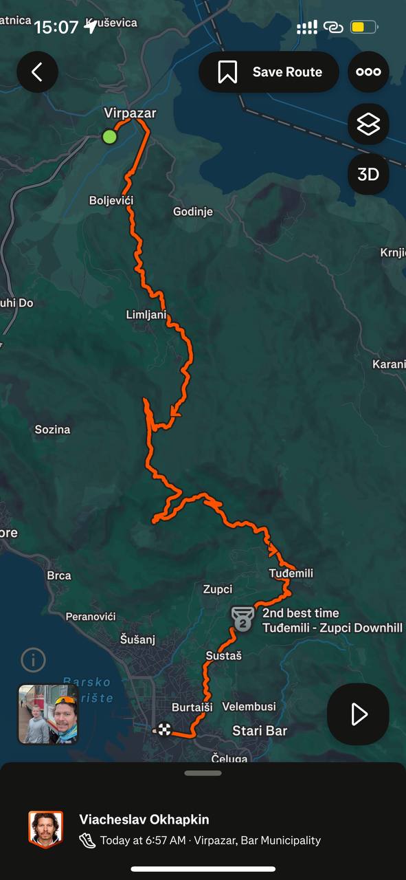 Долгожданный забег из Virpazar в Bar. 